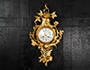 Antique French Rococo Gilt Bronze Cartel Wall Clock by Vincenti