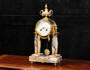 Antique French Ormolu and Specimen Marble Portico Clock
