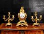 Antique French Ormolu Rococo Clock Set by Charles Hour