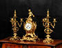 Antique French Gilt Bronze Rococo Clock Set Cupid by Vincenti