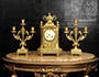 Louis Japy Ormolu and Green Onyx Louis XVI Antique French Clock Set