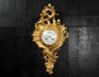 Antique French Rococo Gilt Bronze Cartel Wall Clock by Mougin