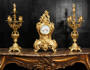 Japy Freres Large Gilt Bronze Antique French Rococo Clock Set