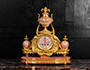 Antique French Ormolu and Pink Porcelain Clock by Achille Brocot 3535