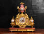 Antique French Ormolu and Pink Porcelain Clock by Achille Brocot
