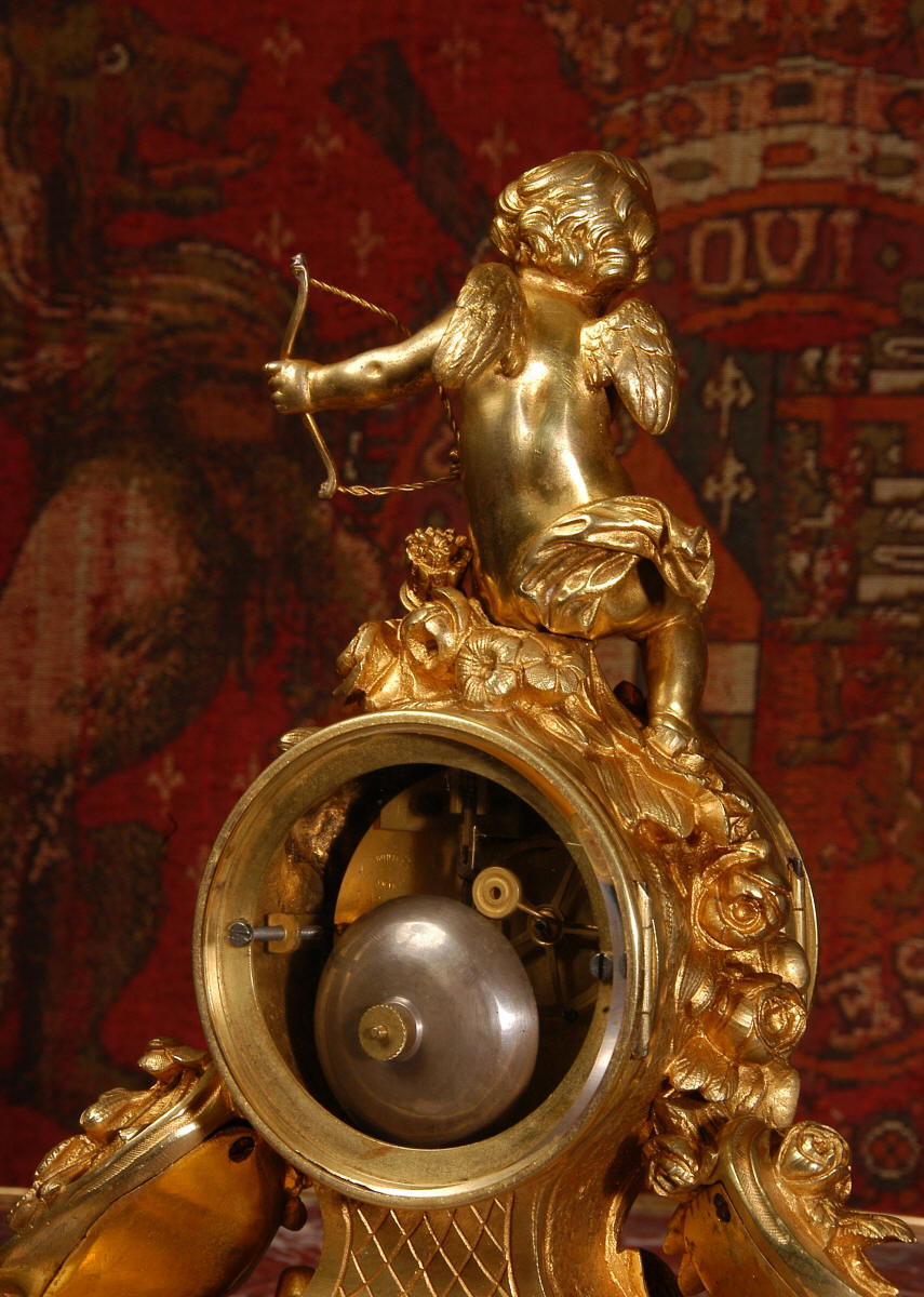 JAPY FRERES SEVRES PORCELAIN ORMOLU CHERUB CLOCK C1855  