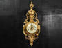 Antique French Gilt Bronze Baroque Cartel Wall Clock by Vincenti