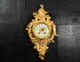 Japy Freres Antique French Rococo Gilt Bronze Cartel Wall Clock